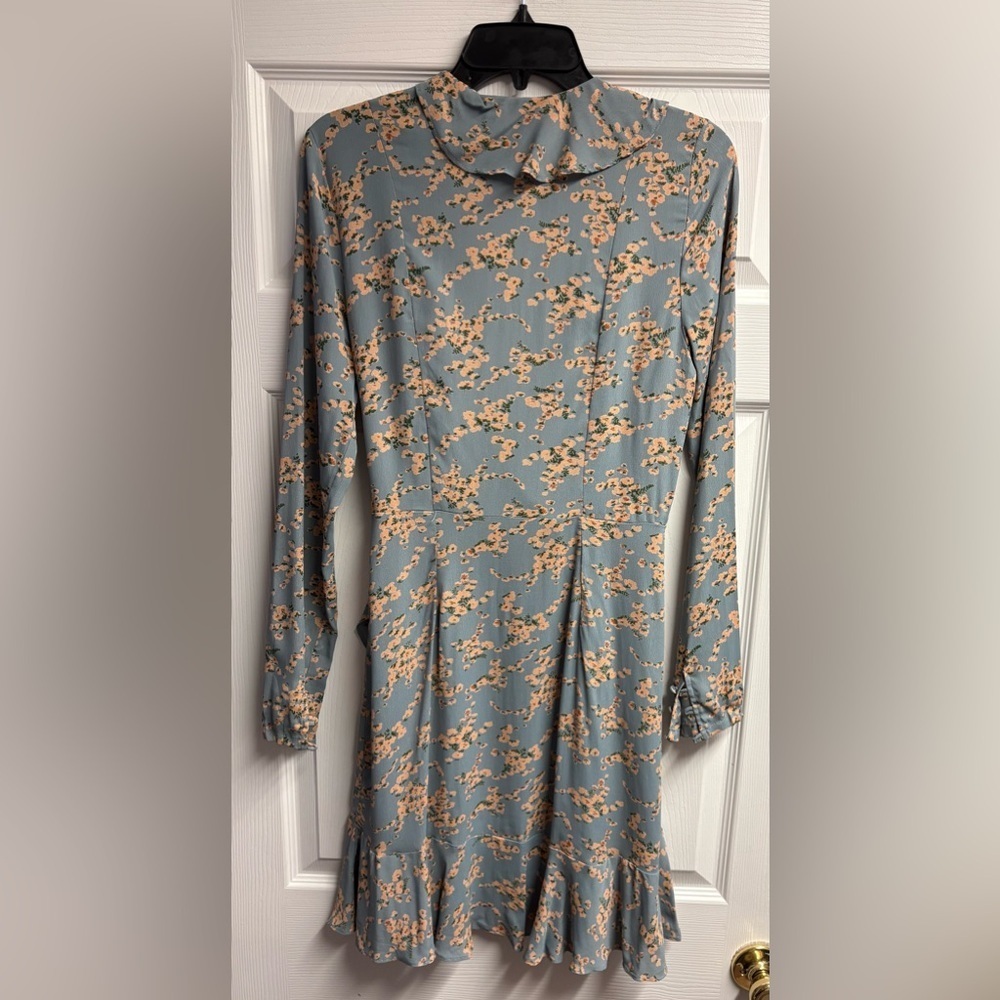 Free People Floral Wrap Mini Dress W/ Ruffles Size Small - Picture 5 of 5